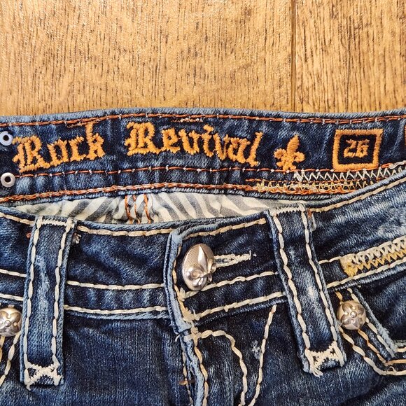 ROCK REVIVAL Kai Women's Cut-Off Jean Shorts - Sz 26 - Picture 4 of 4